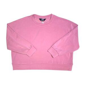 Member's Mark Womens Sandwash Cropped Crew Pullover Sweatshirt - Pink